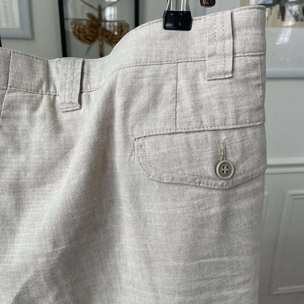 Saint Hilaire Cotton Linen Trousers Pants Pleat Flax 48R